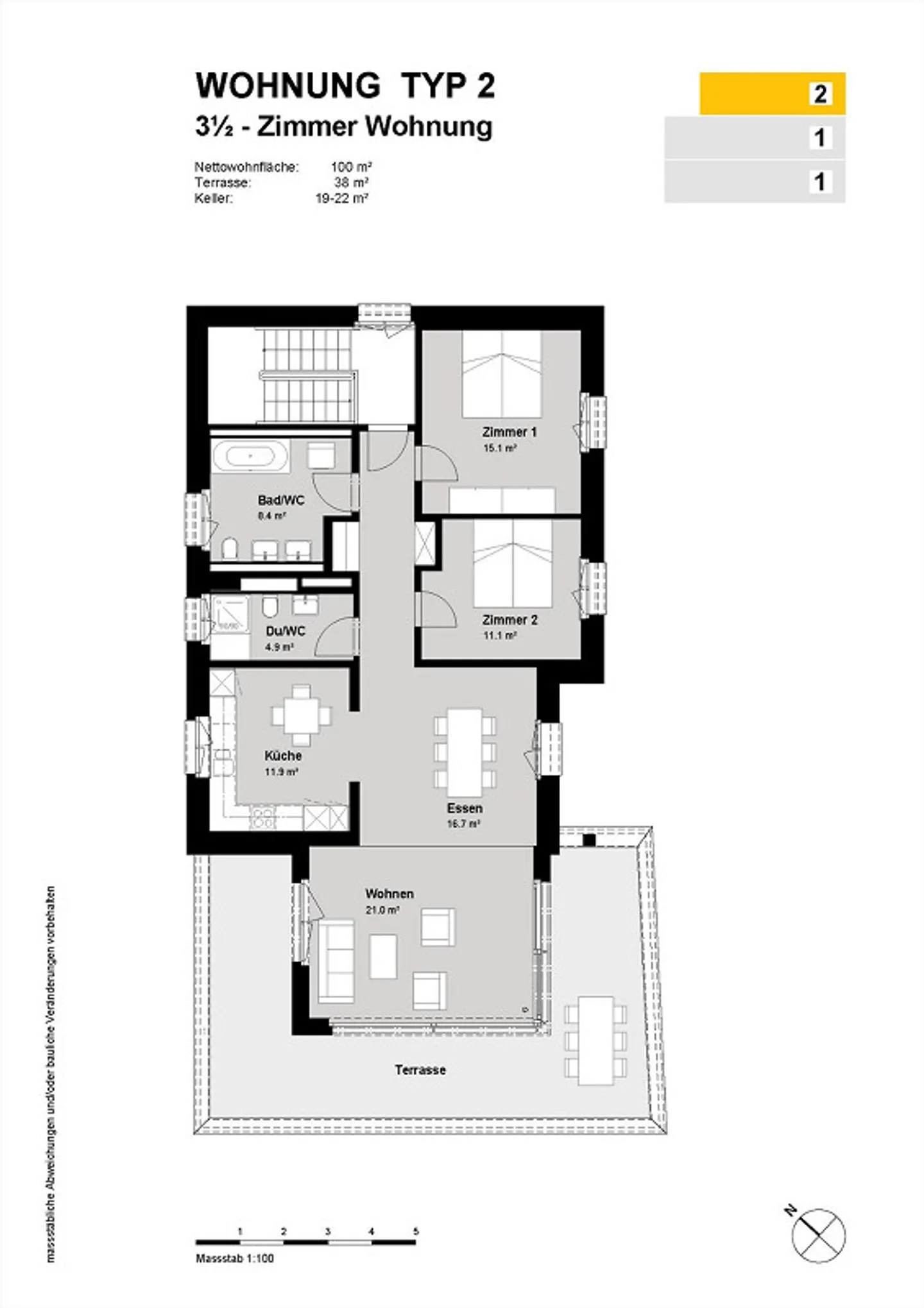 Modern 3.5-room penthouse apartment in a central location in Chur - Photo 5 of 5