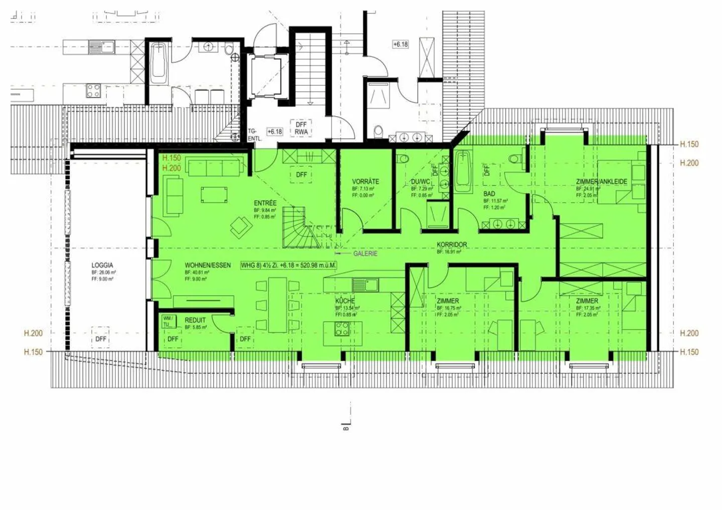 Nouvelle construction d'un appartement en copropriété de 4,5 pièces (grenier avec galerie, n° 8) dans le rural Liebensberg (commune de Wiesendangen) - Photo 8 sur 9