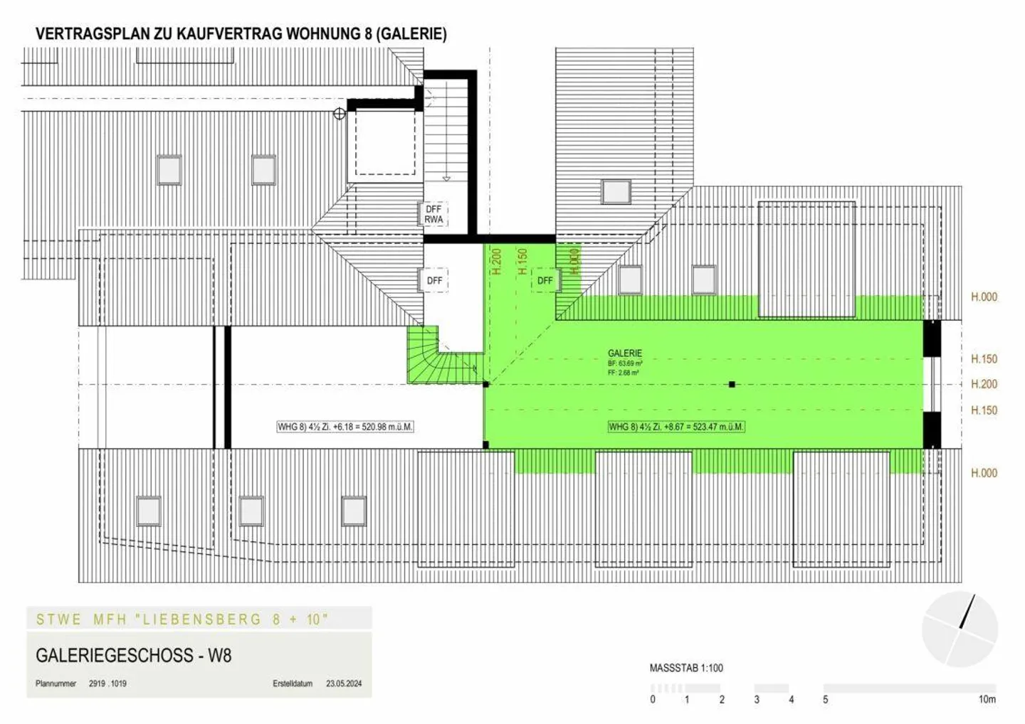 Nouvelle construction d'un appartement en copropriété de 4,5 pièces (grenier avec galerie, n° 8) dans le rural Liebensberg (commune de Wiesendangen) - Photo 9 sur 9