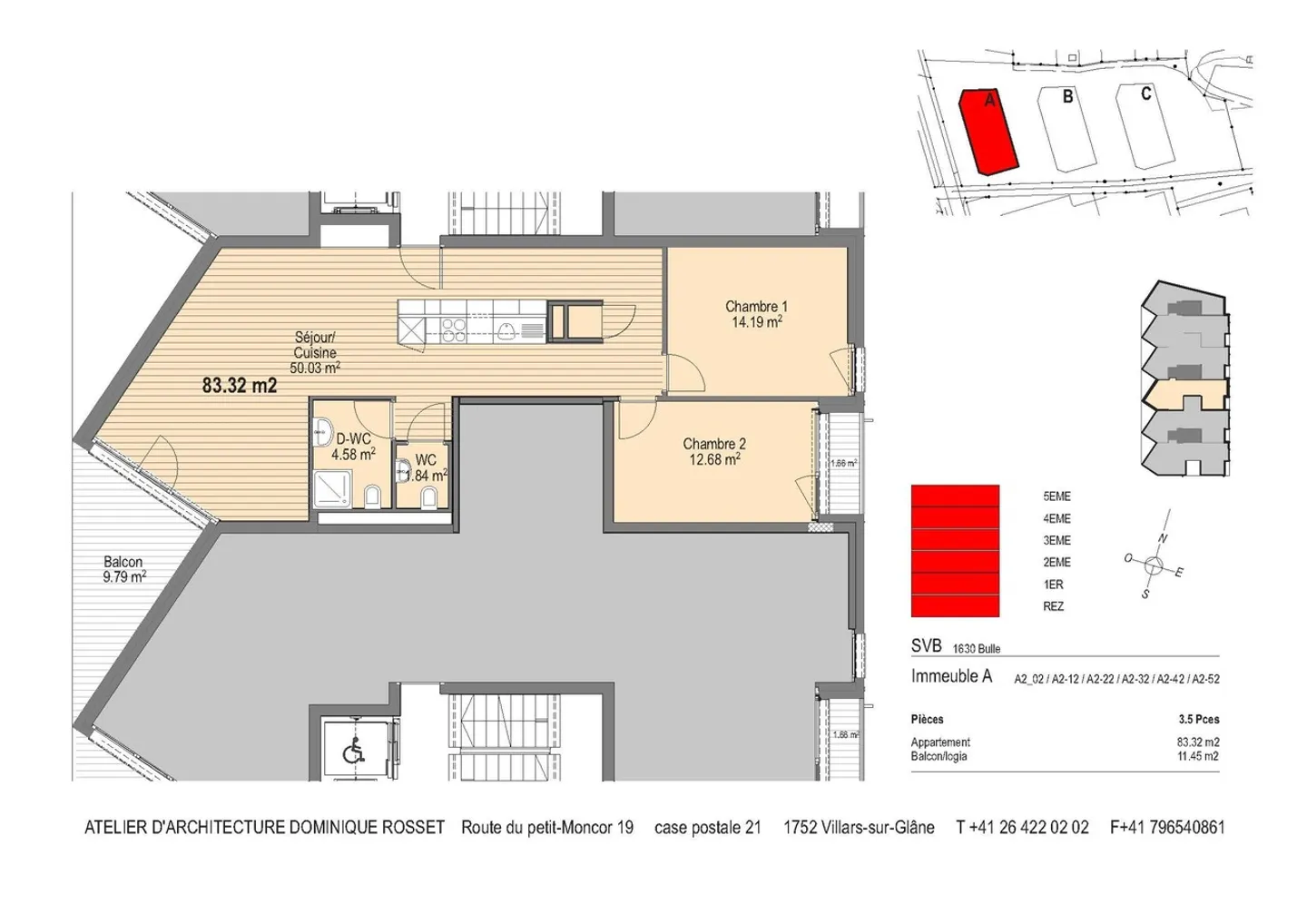 Magnifico appartamento di 3.5 locali di circa 83 m2 con vista sul Moléson - Foto 5 di 7