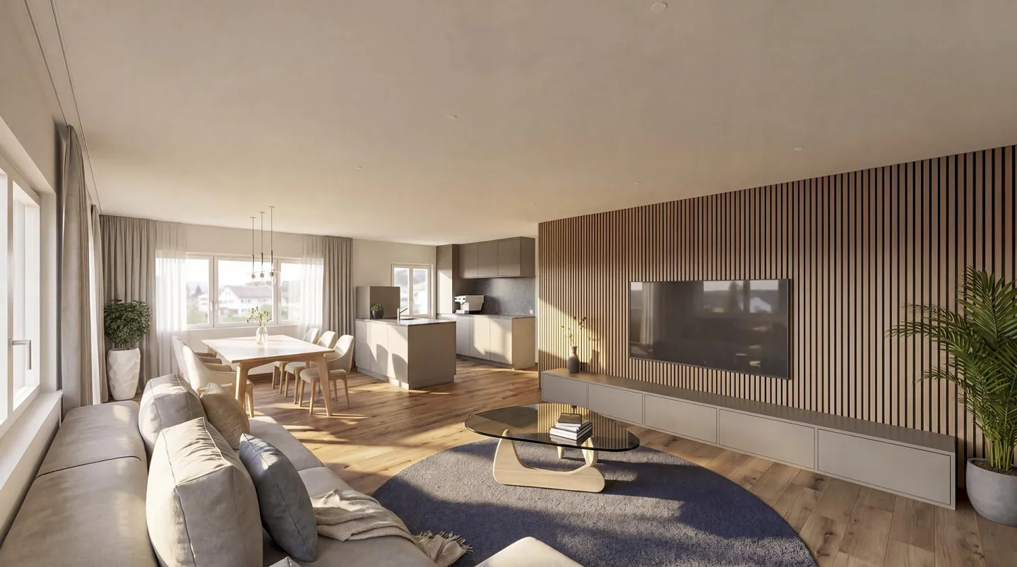Exklusiver Neubau: 3.5 Zimmerwohnung im Obergeschoss - Photo 3 sur 9