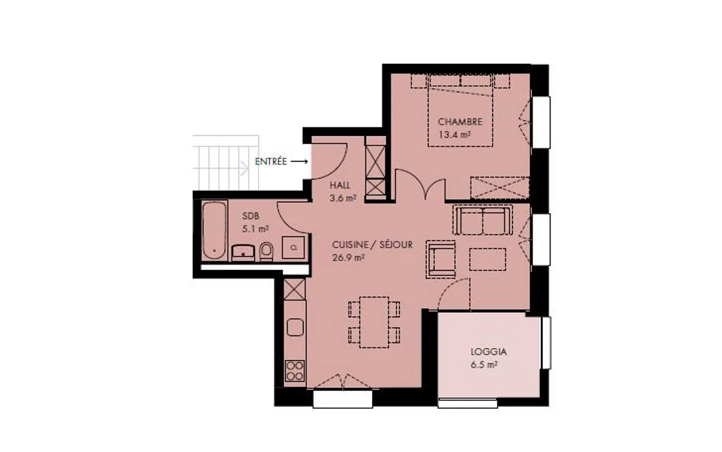 Appartement de 2.5 pièces au 4ème étage, Est - Quartier de l'Orée à... - Foto 1 von 1