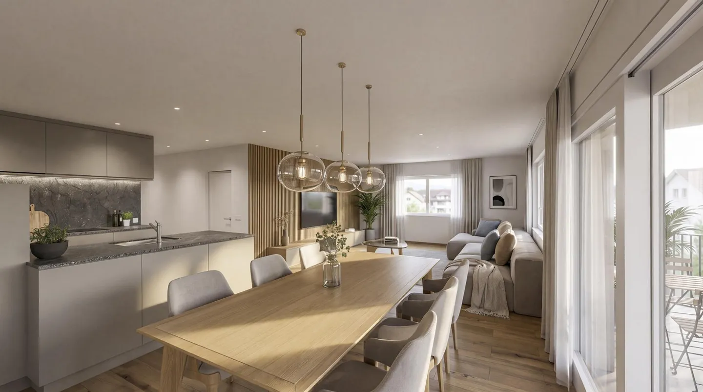 Exklusiver Neubau: 3.5 Zimmer Wohnung mit Balkon - Photo 3 sur 8