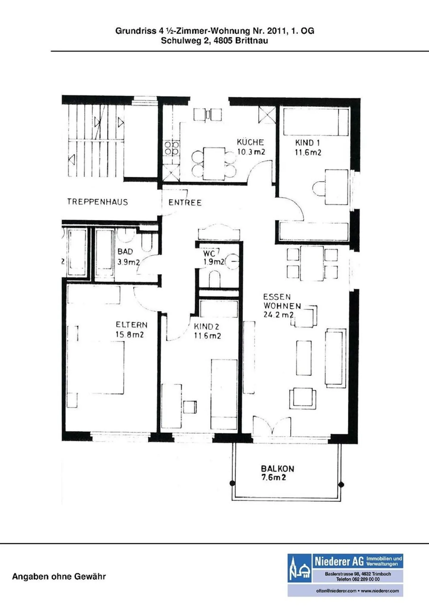 Bello, luminoso appartamento di 4½ locali al 1 ° piano - Foto 7 di 10