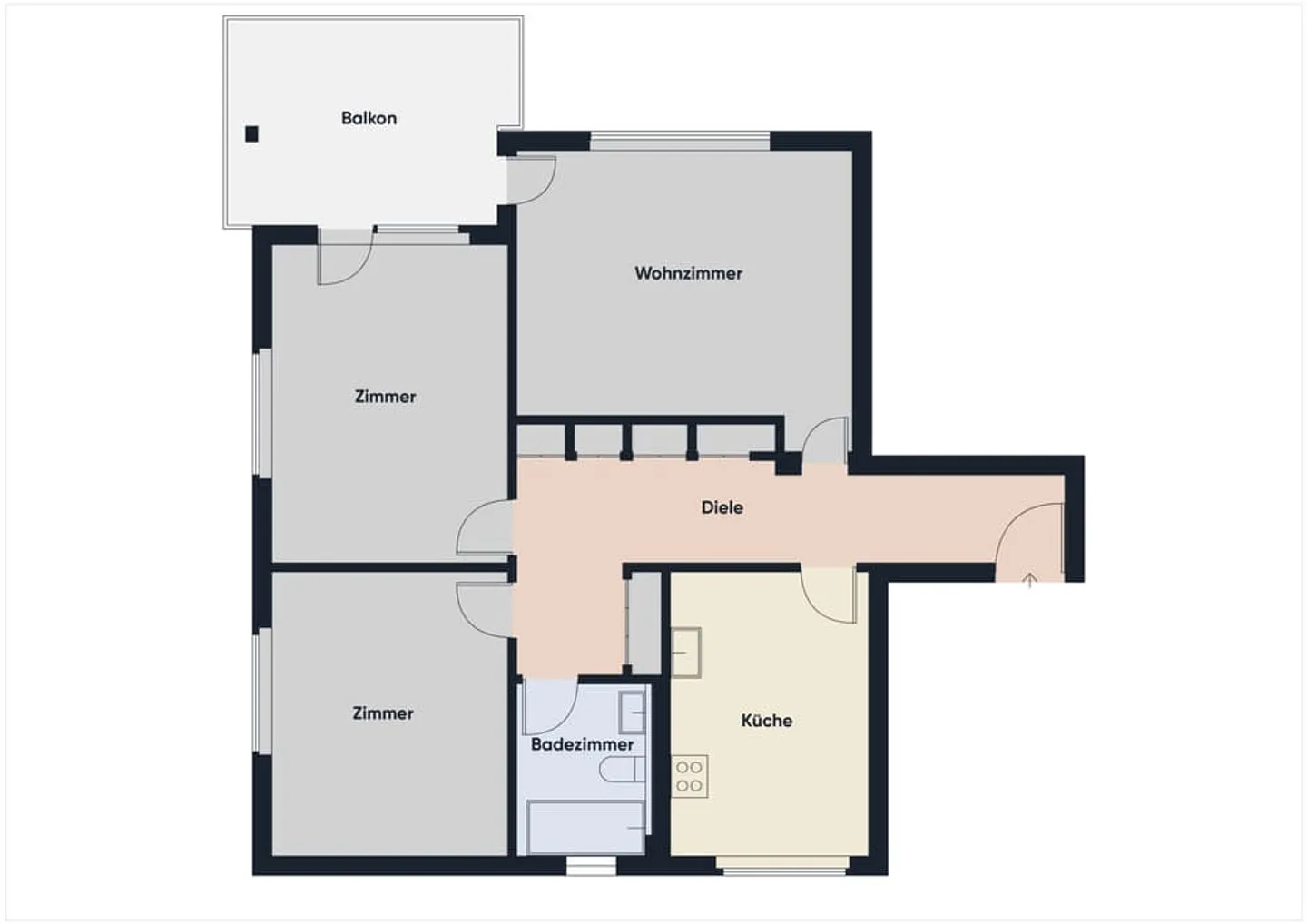 Attractive 3.5 Room City Apartment with Balcony and Plenty of Space - Photo 8 of 13
