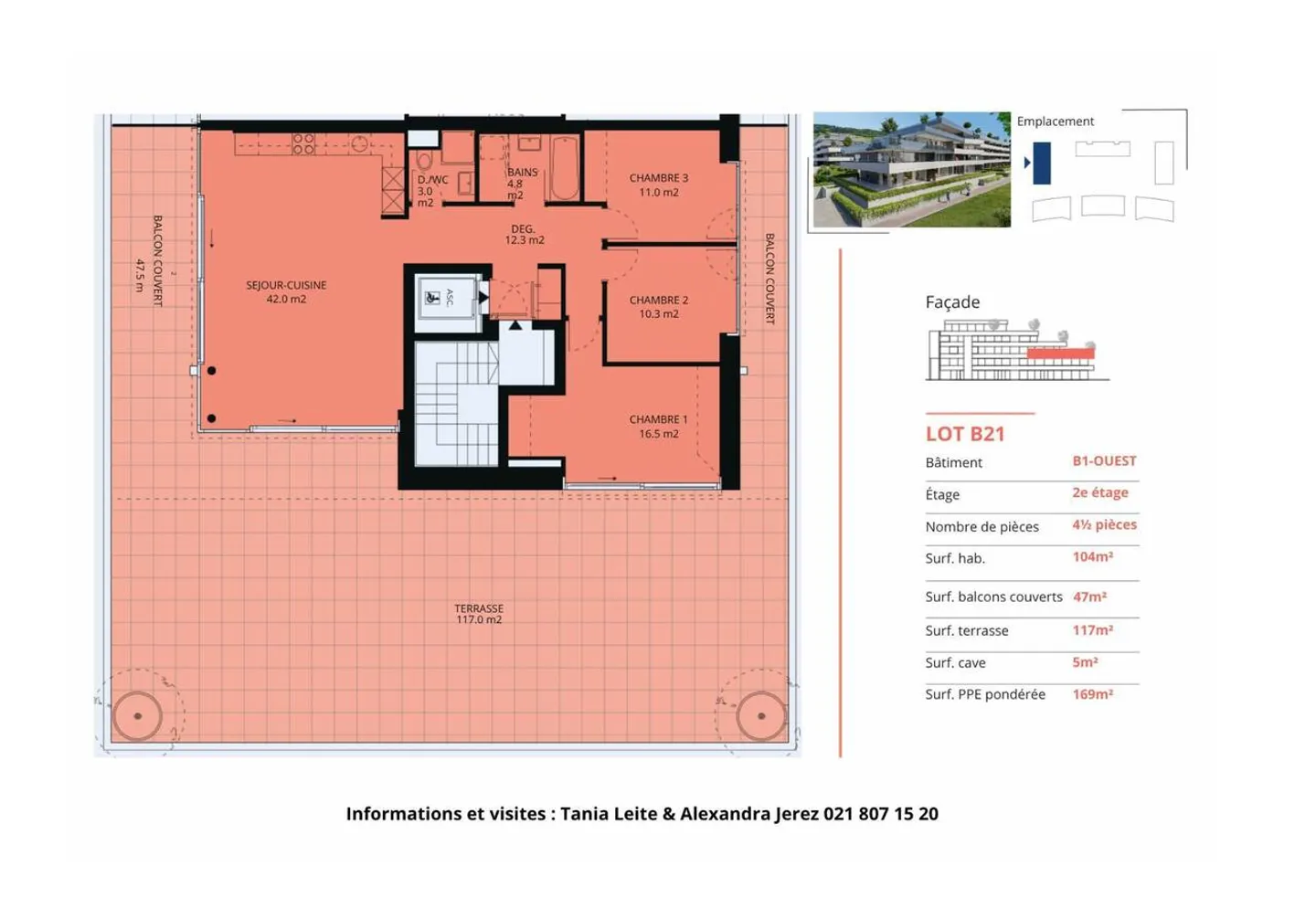 Luxuriöse 4,5 Zimmer mit 117m2 Terrasse und 47m2 Balkon, privater Aufzug - Foto 13 von 13