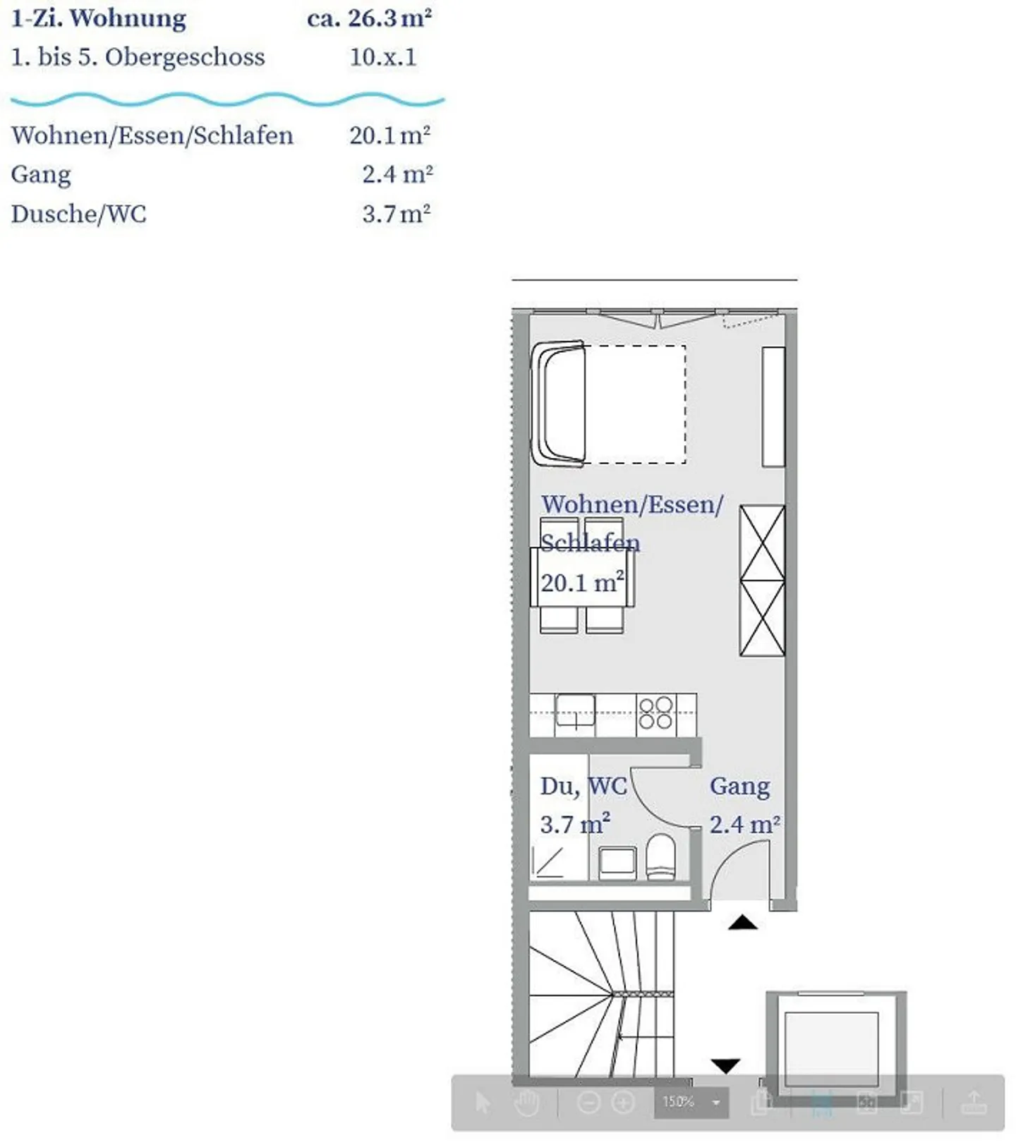 Moderne 1 Zimmer-Wohnung direkt am Rhein - Photo 6 sur 6