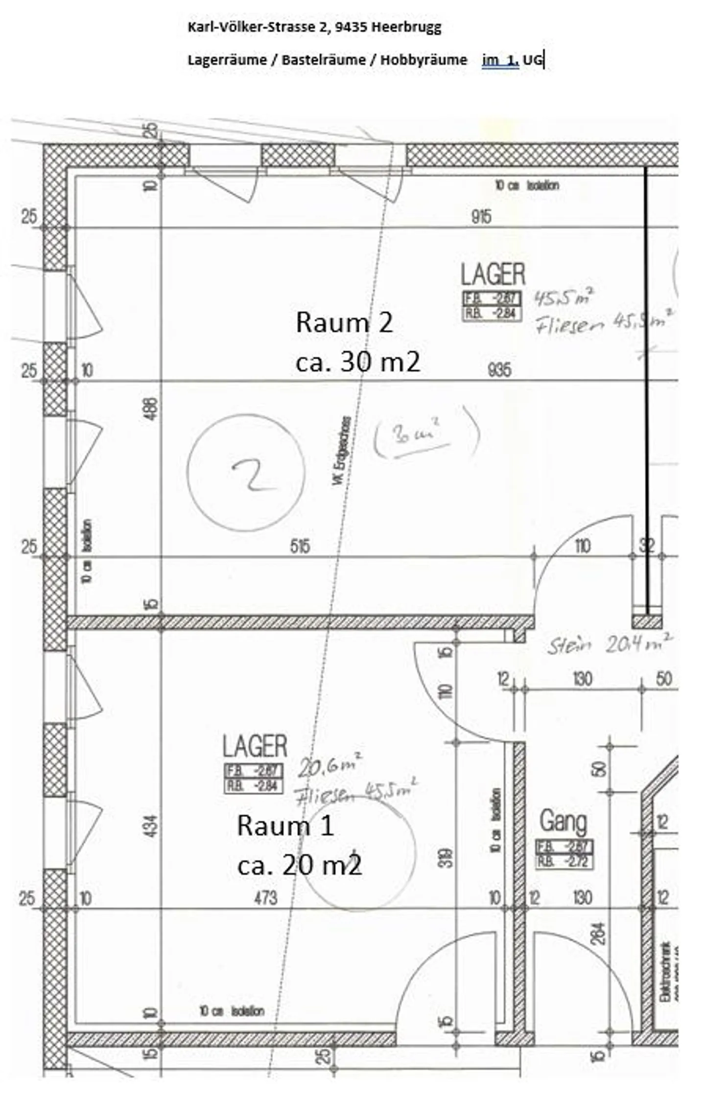 Stanza hobby o magazzino riscaldata (30 m2) nel centro di Heerbrugg - Foto 2 di 4