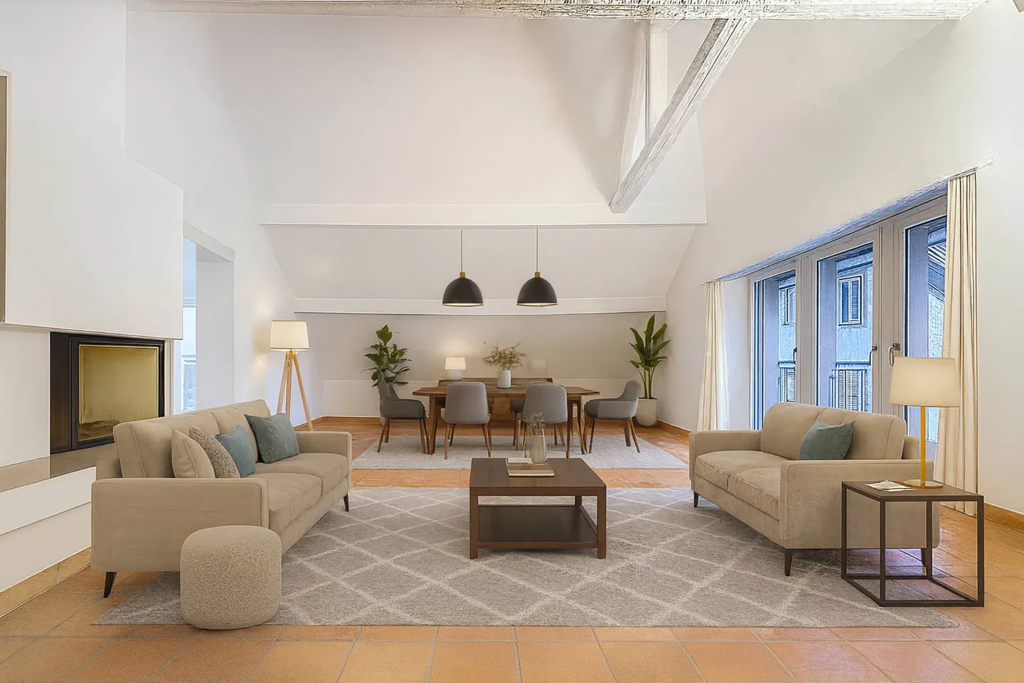 Penthouse avec 5,5 pièces, hauteur sous plafond élevée et jardin - Photo 1 sur 13