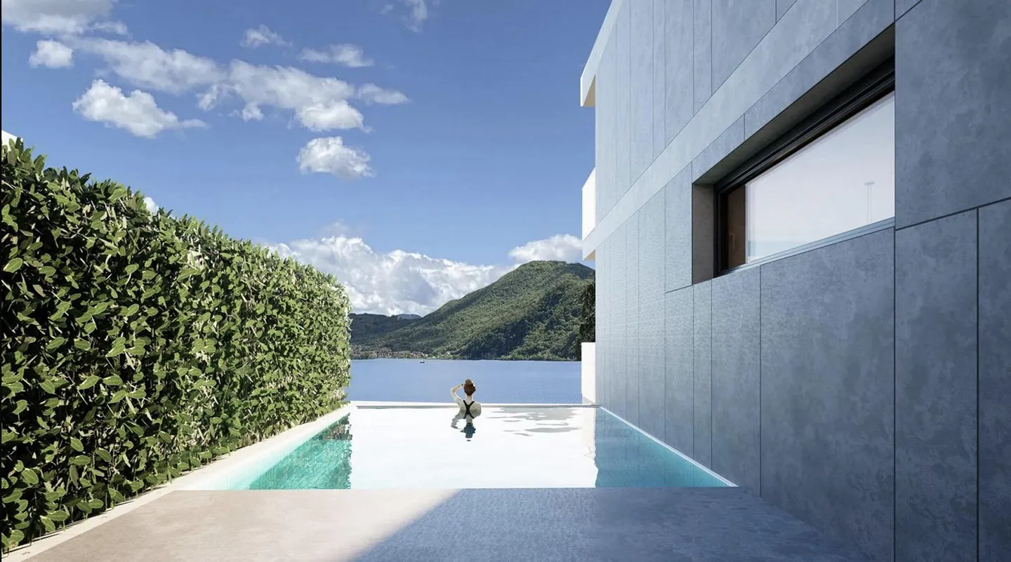 Elegante progetto di nuova costruzione, piscina, 2° residenza, vista lago, sauna, prato - Foto 2 di 6
