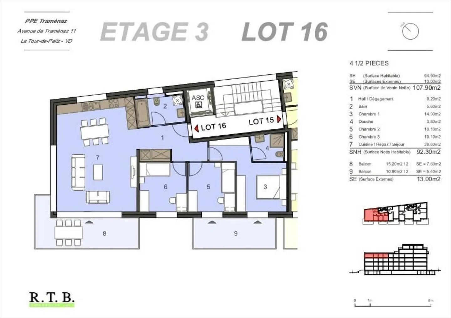Appartamento 4.5 stanze a La Tour-de-Peilz - Foto 8 di 13
