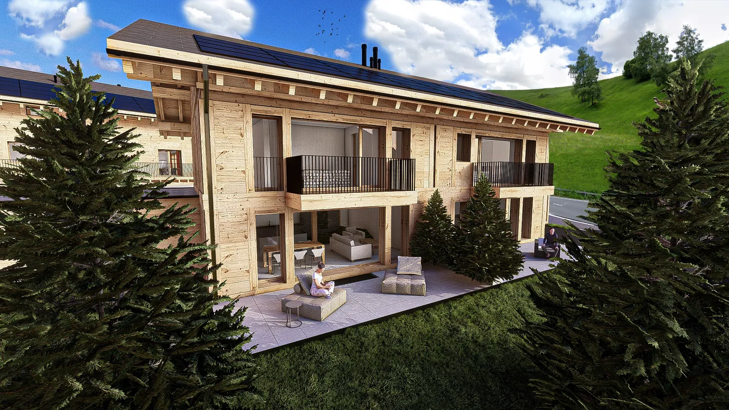 Maison semi-détachée de 5,5 pièces comme résidence principale de haute qualité (3C) à Davos Wiesen - Photo 1 sur 8