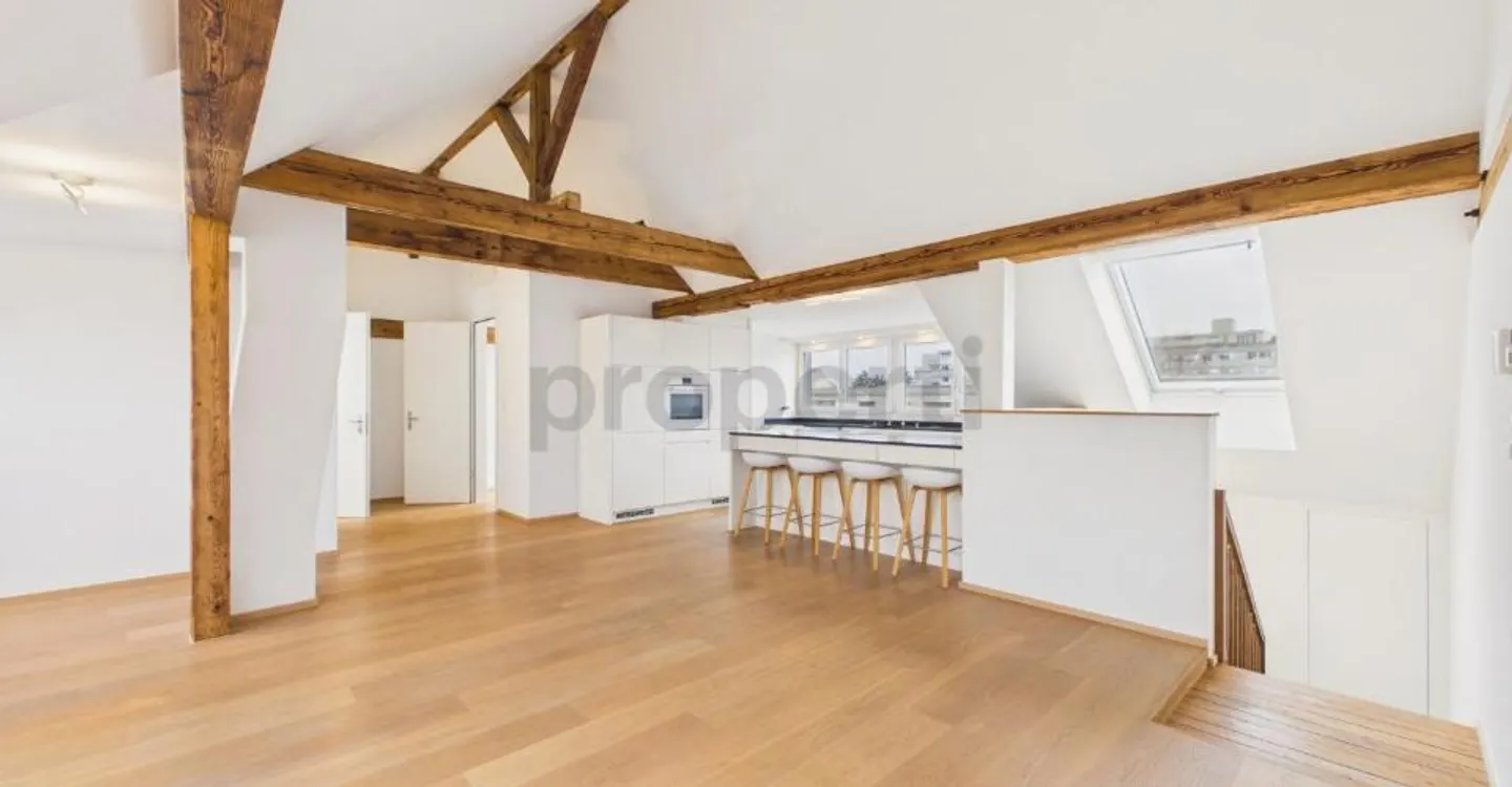 Neu renovierte 6.5-Zimmer-Attikawohnung mit sonnigem Balkon in Basel - Foto 10 von 11