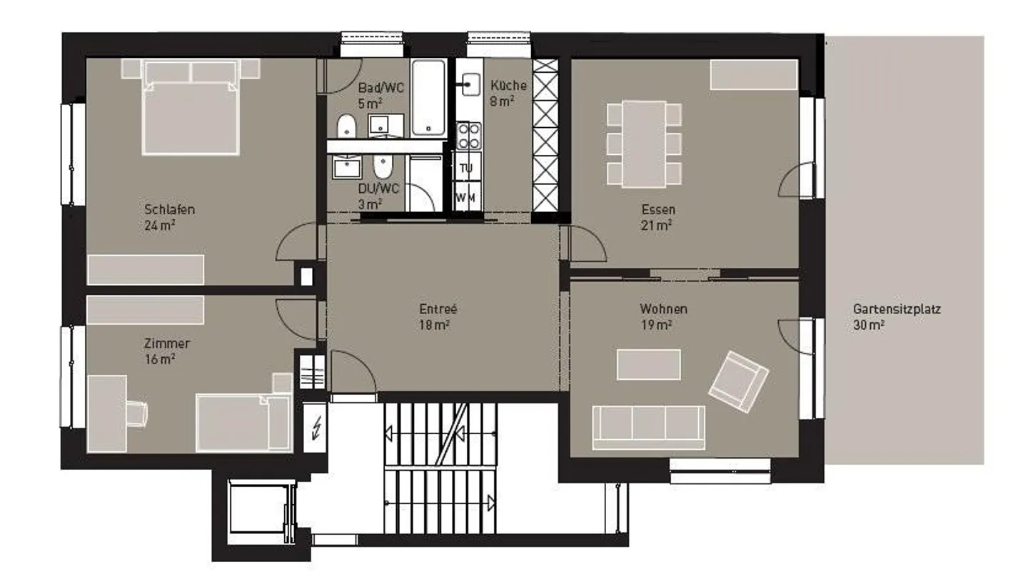 Appartement moderne de 4 pièces au rez-de-chaussée - Photo 9 sur 9