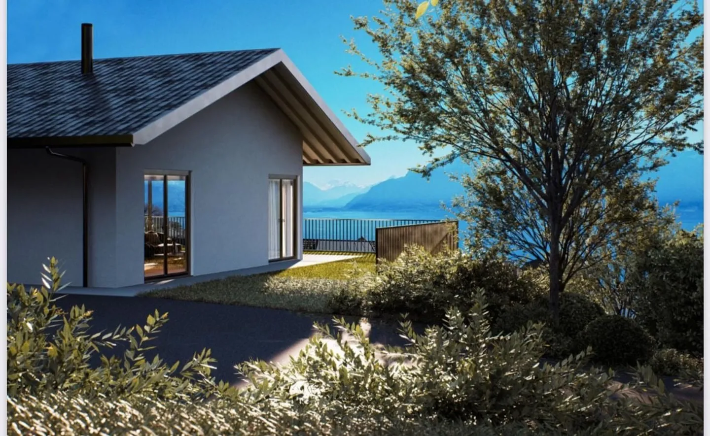 Magnificent new townhouse villa with 6.5 rooms in Chexbres with lake view. - Photo 1 of 12