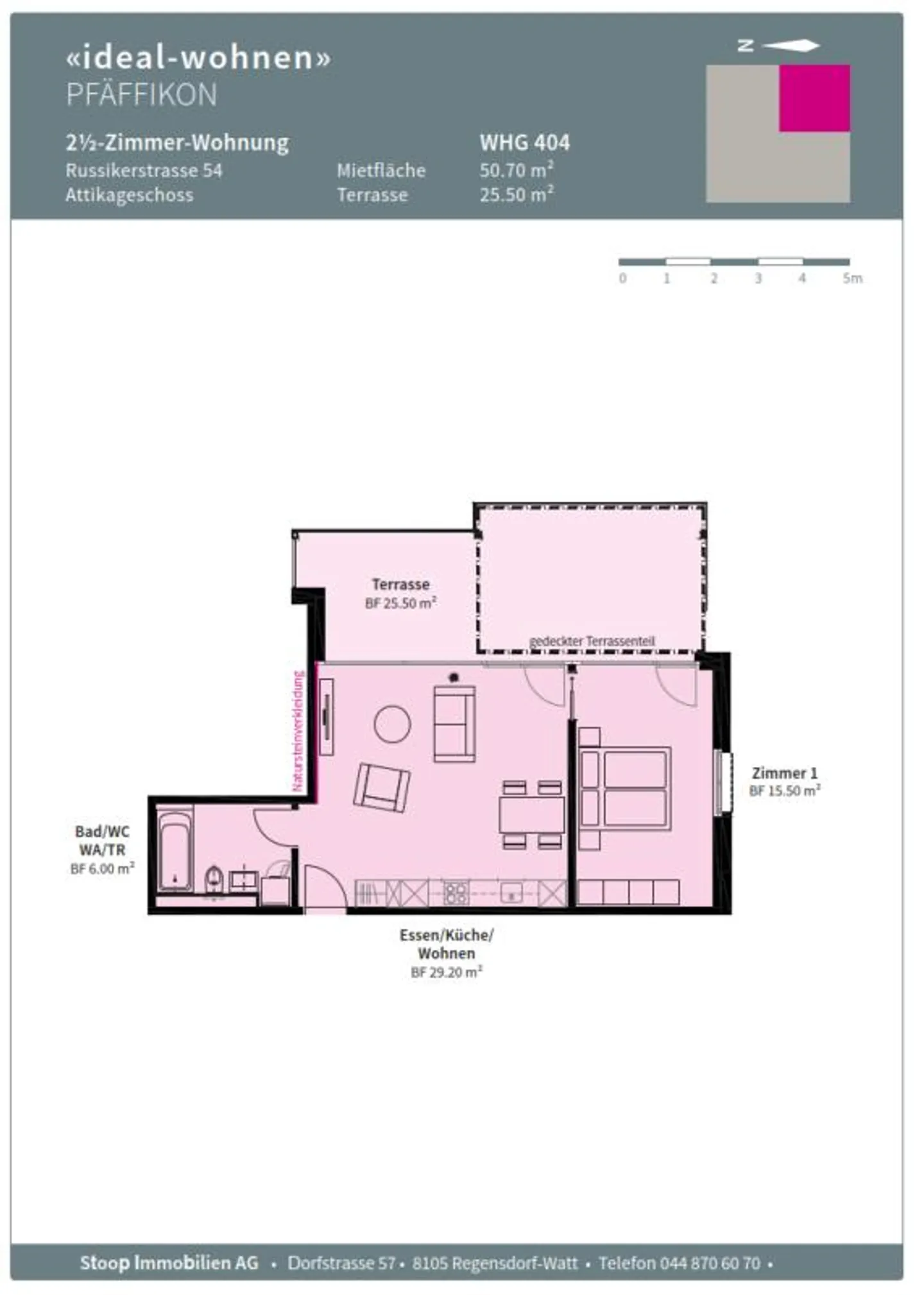 Moderne 2.5-Zimmer-Attikawohnung in grüner Oase - Willkommen in Ihrem neuen Zuhause! - Foto 9 von 9