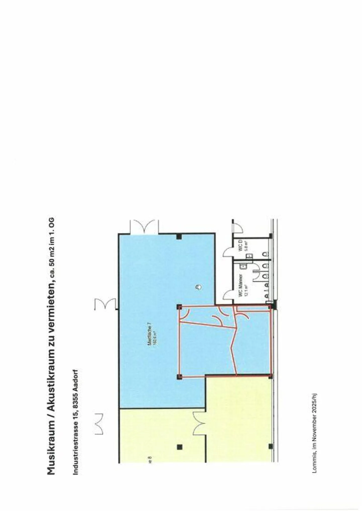 Sala musica/Sala acustica/Ufficio di circa 50 m2 in affitto - Foto 7 di 7