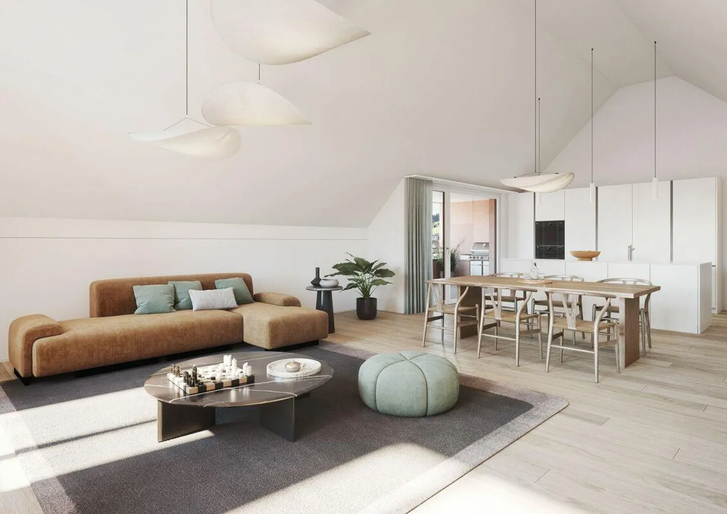Luminoso appartamento attico di 2,5 stanze con sensazione di loft e loggia sud-ovest in prima occupazione - Foto 1 di 6