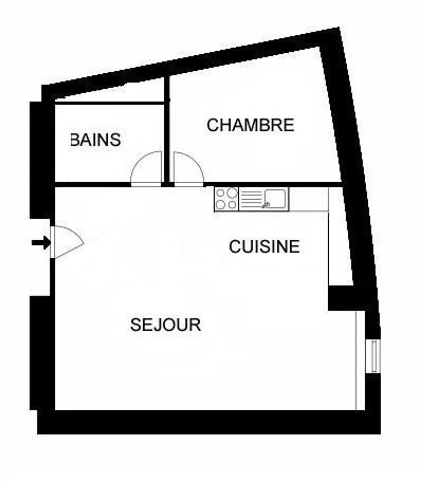 Appartement de 2.5p à Plainpalais - Photo 2 sur 7