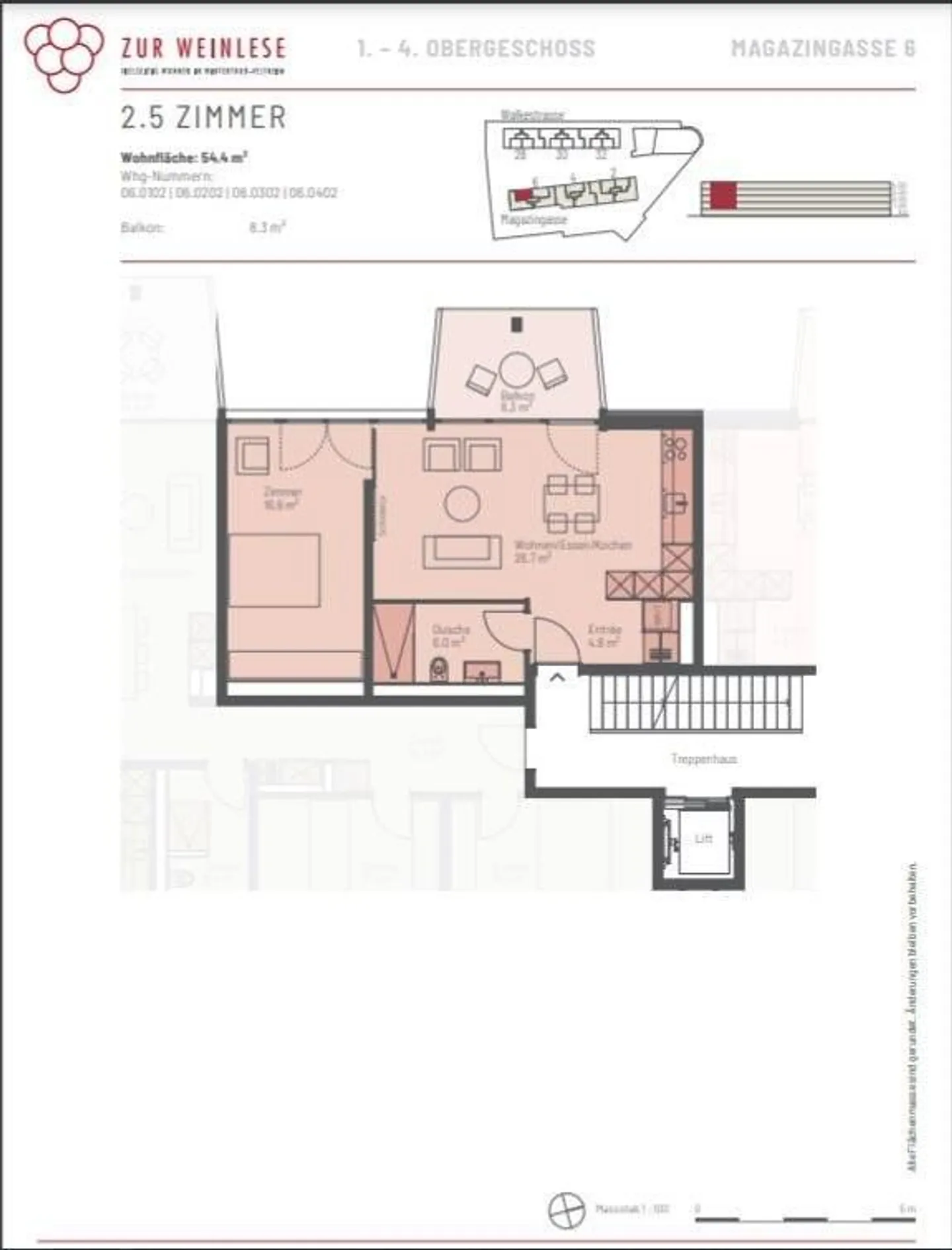 Modernes Apartment in Veltheim - Foto 6 von 7