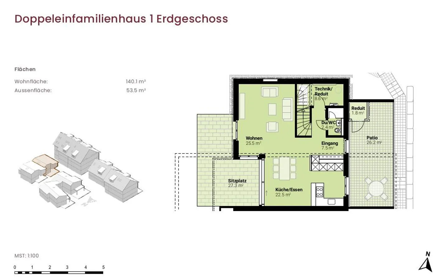 Modernes Doppeleinfamilienhaus in Wilchingen - Foto 8 von 10