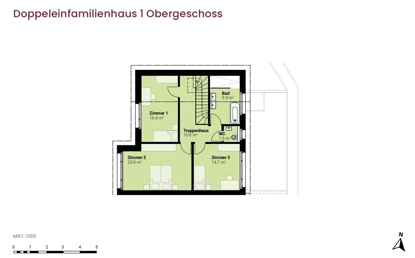 Modernes Doppeleinfamilienhaus in Wilchingen - Foto 9 von 10