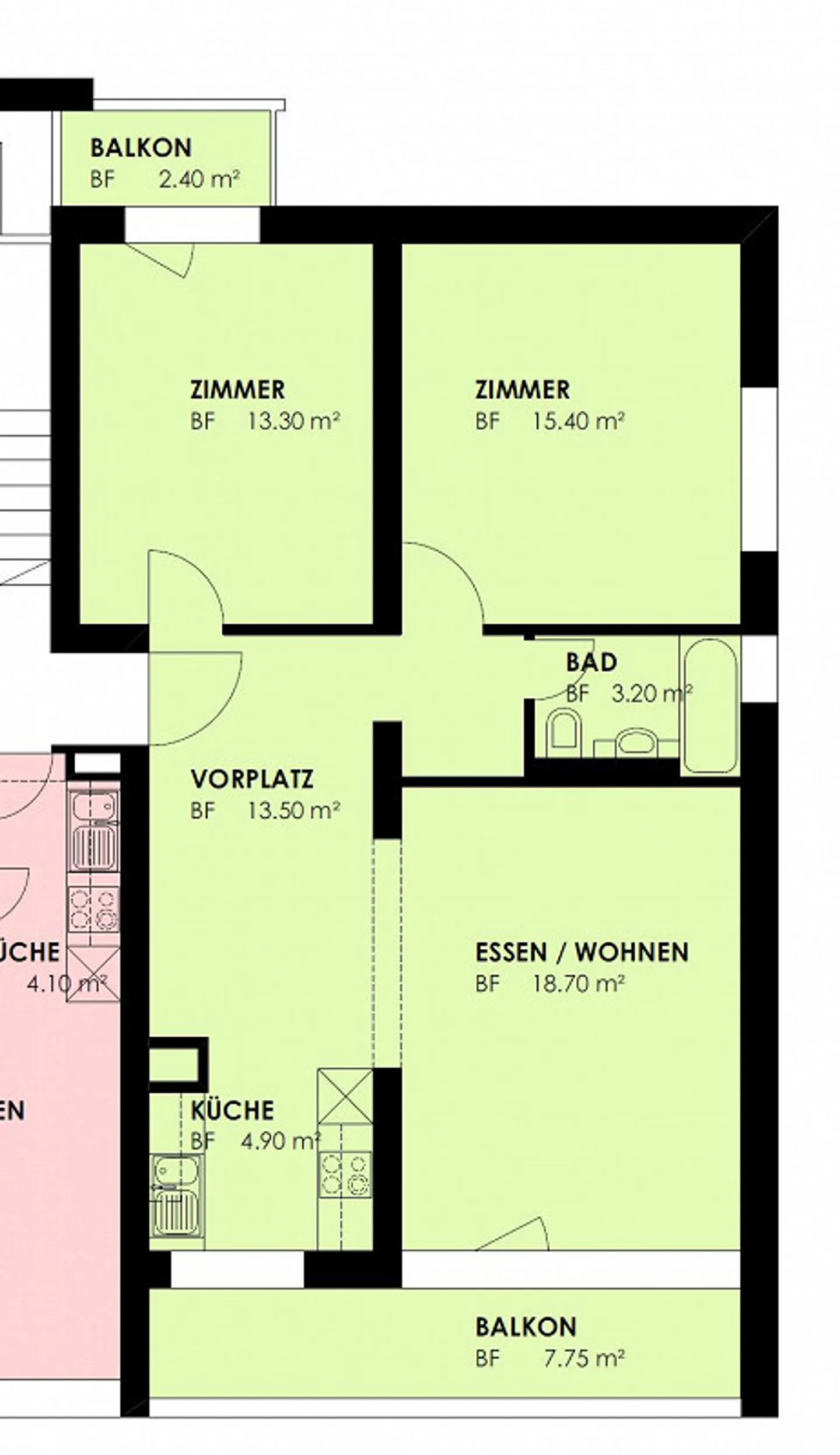 Zentrales Apartment mit Balkonen - Foto 8 von 8