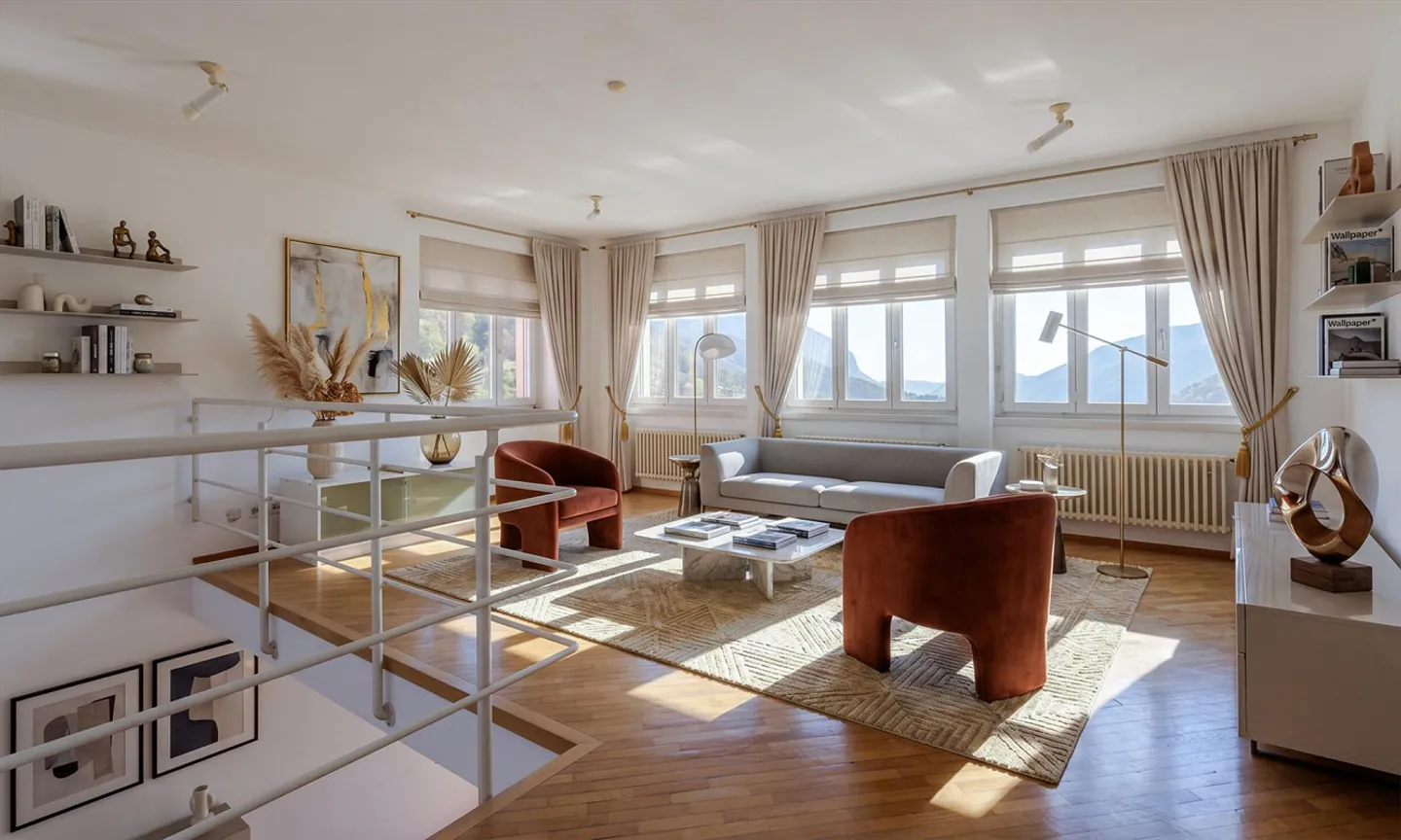 HISTORICAL RESIDENCE OF 9 ROOMS WITH PANORAMIC TERRACE IN AROGNO - Photo 4 of 9