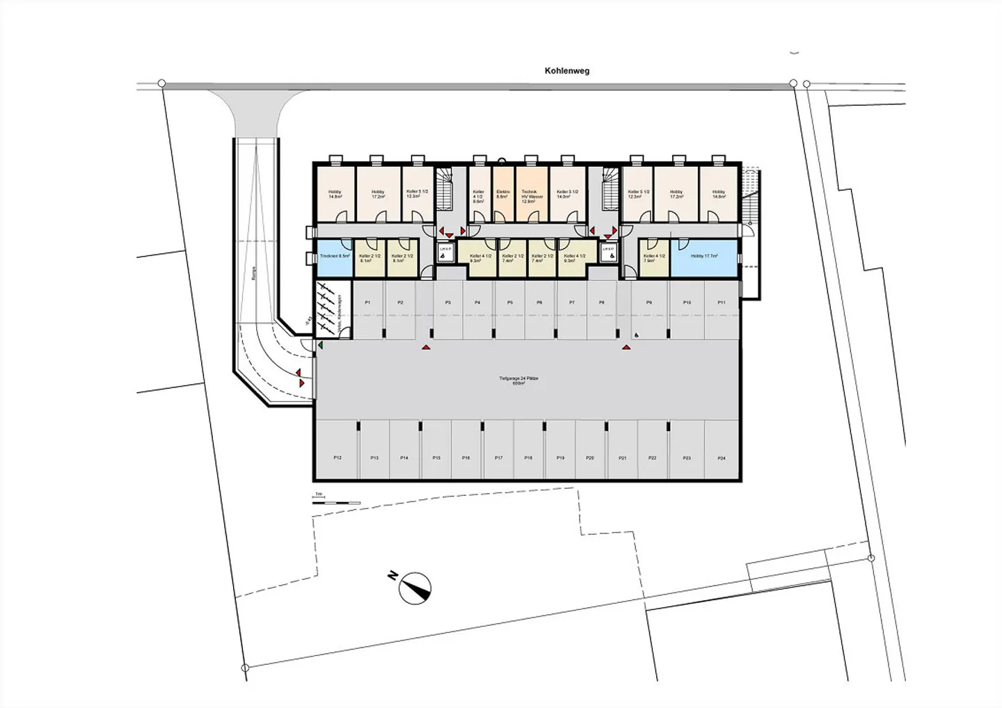 Underground parking spaces in a multi-family house in a central location - Photo 1 of 1