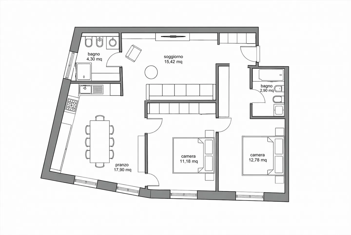 RESIDENCE SECONDAIRE - NOUVEAU 3.5 PIÈCES AU CENTRE DE LUGANO - Photo 6 sur 6