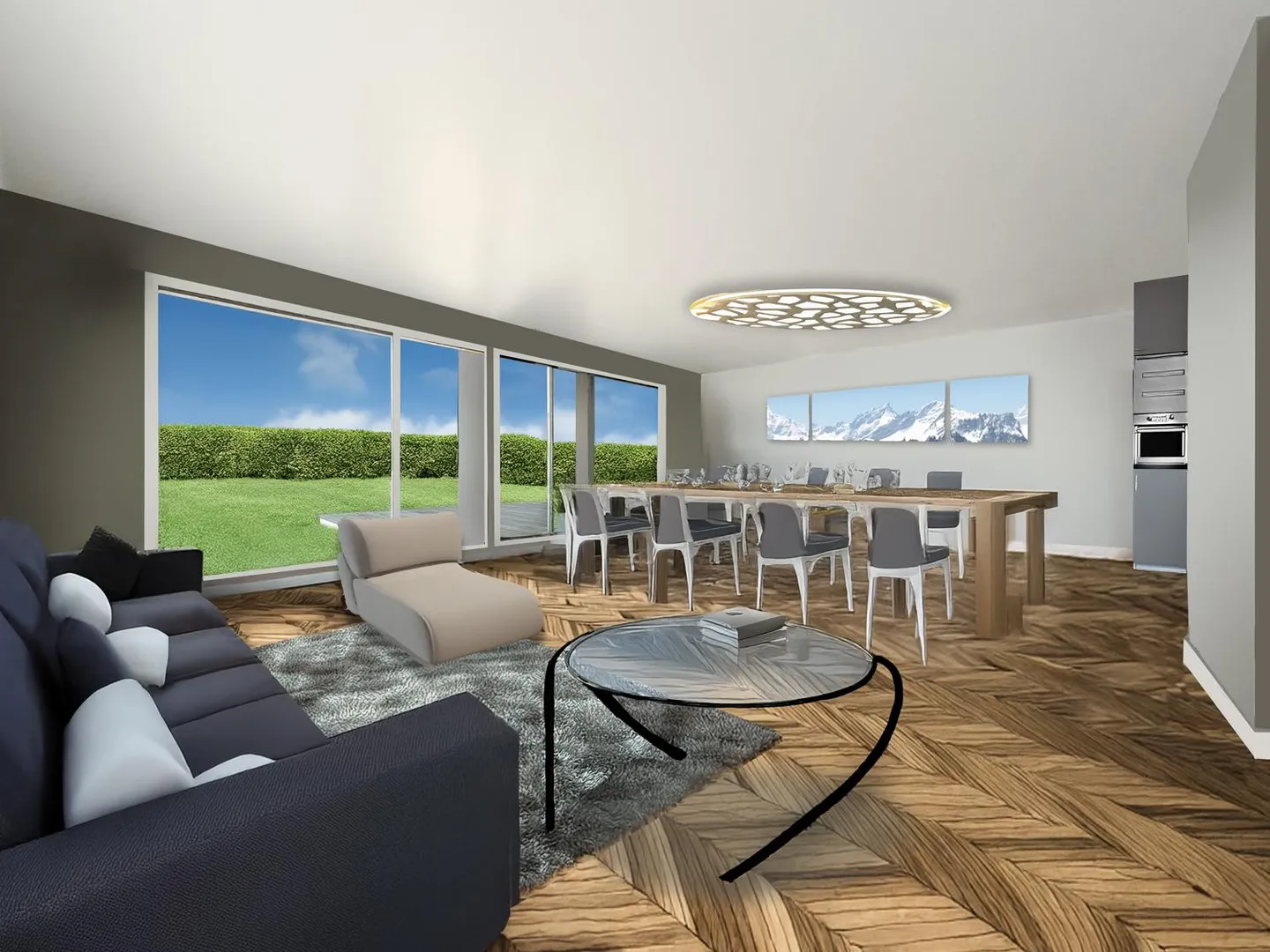 Bella villa a schiera moderna con 5,5 stanze a La Tour-de-Trême - Foto 4 di 5
