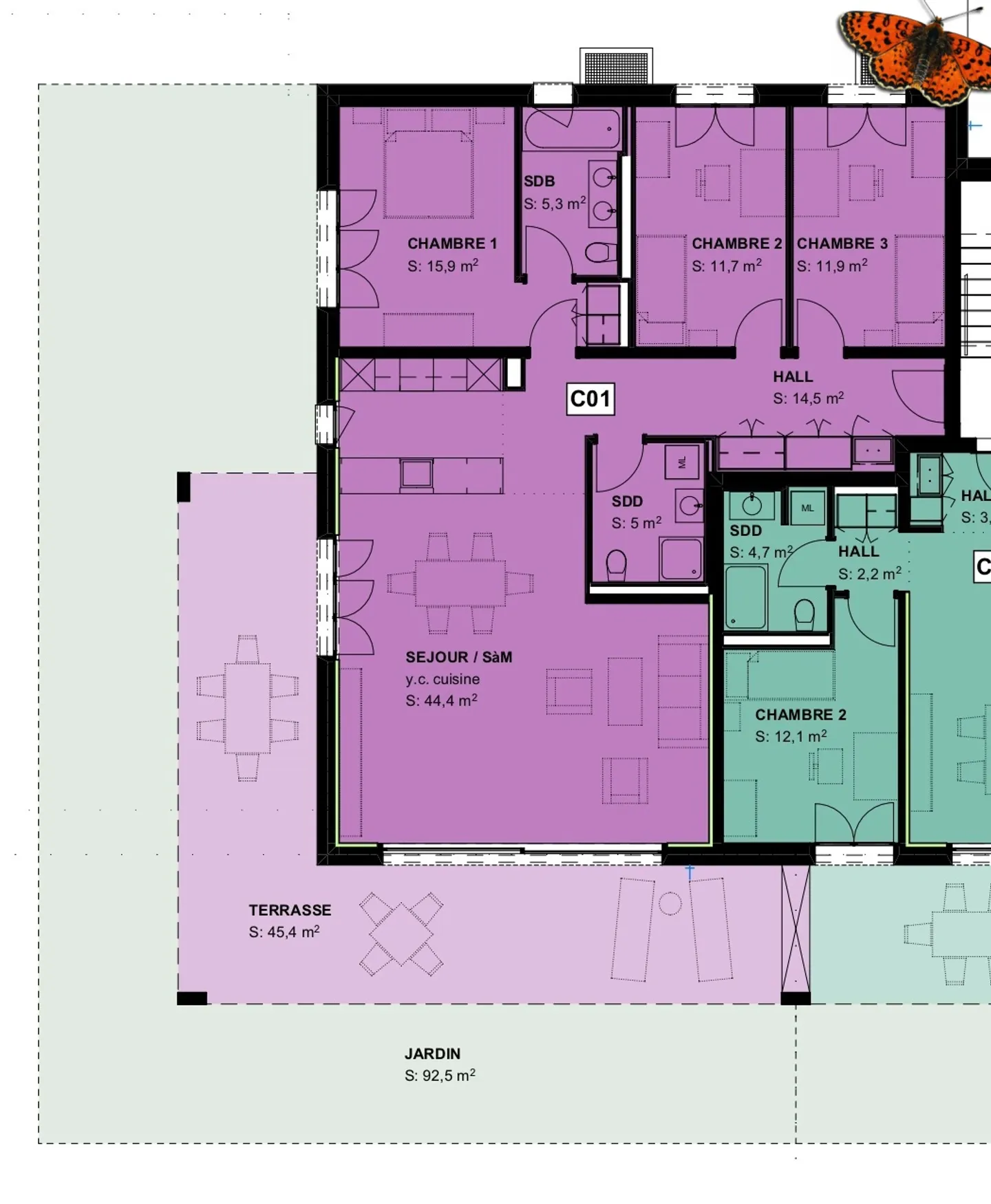 LETZTES LOS - VAULRUZ - 4 ½ NEUE ZIMMER - GARTEN 92m² - Foto 11 von 12