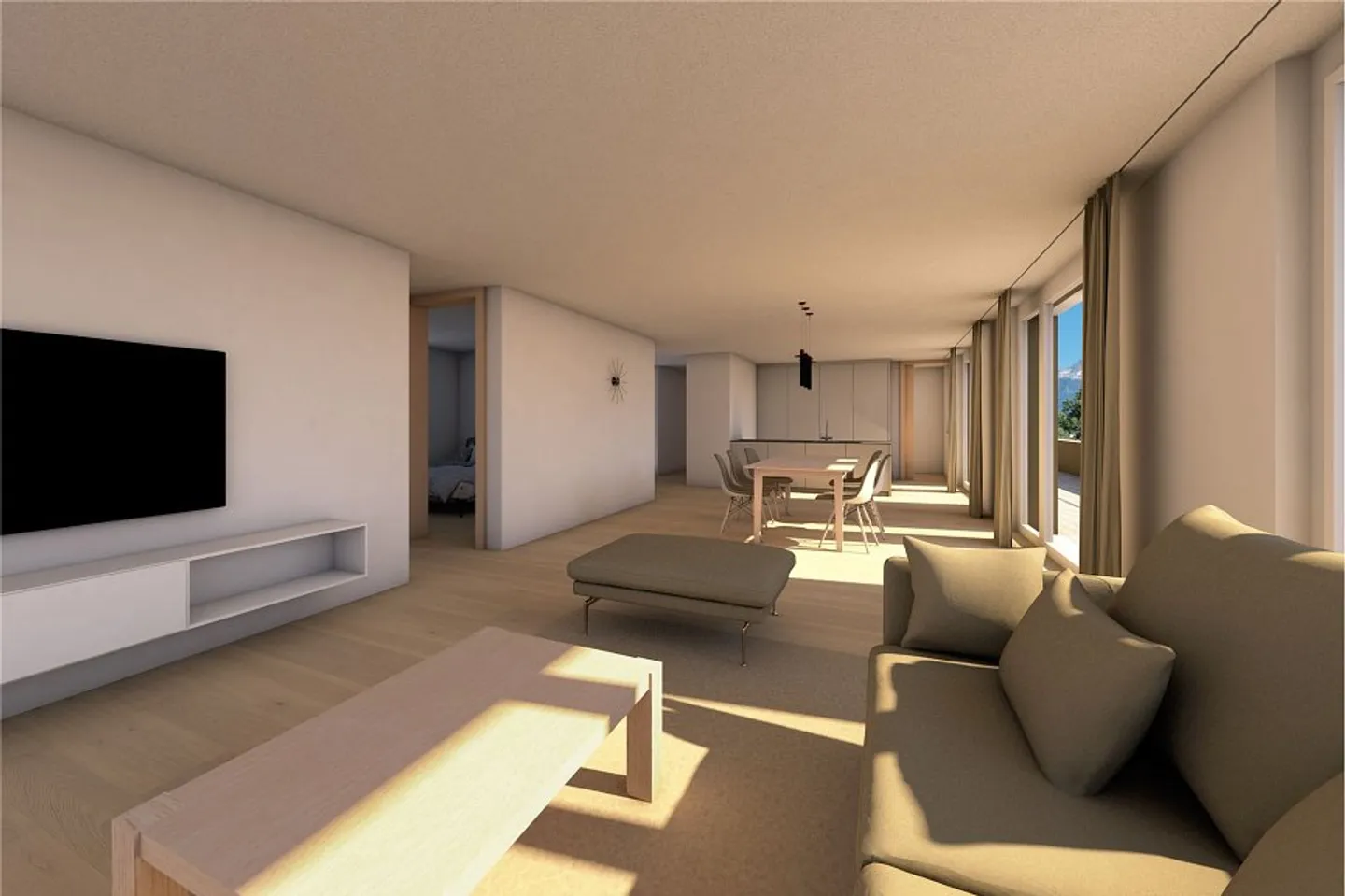 5.5 Room Attic Apartment in the Development 'Bietschi' in Raron - Photo 2 of 5