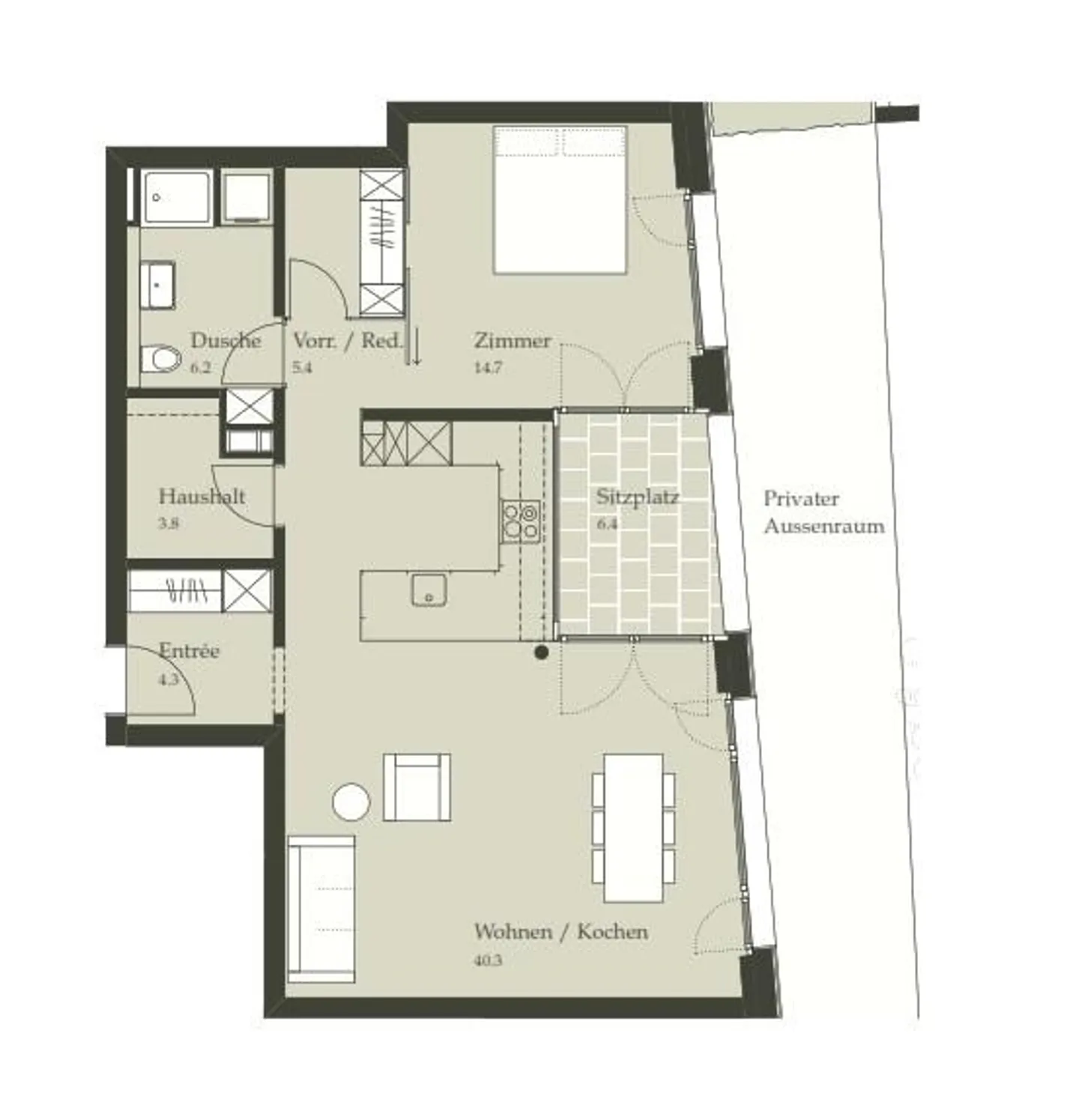 Appartamento di 2,5 stanze di alta qualità con area giardino - Foto 8 di 8