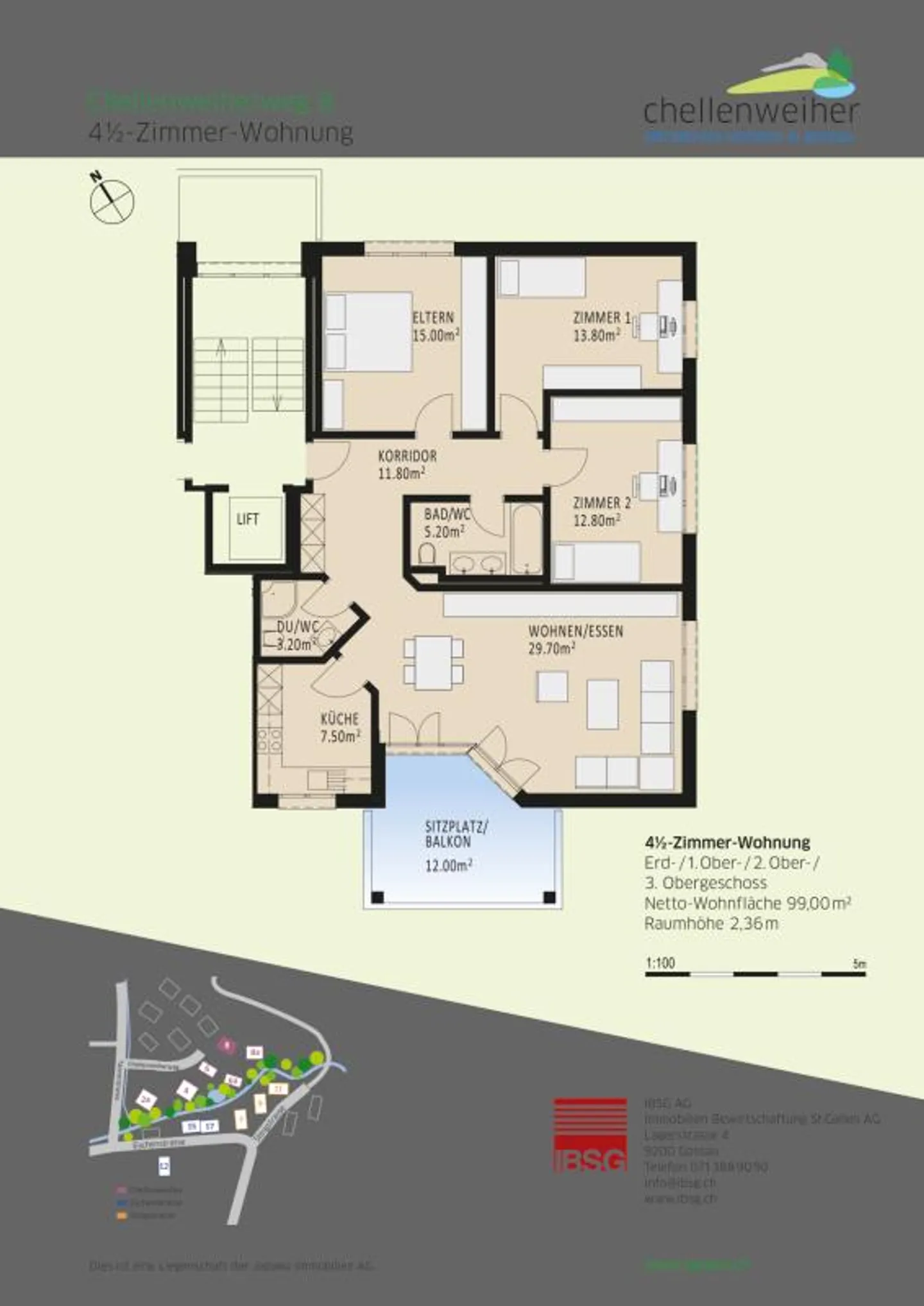 Charmante Wohnung in Gossau - Foto 11 von 12