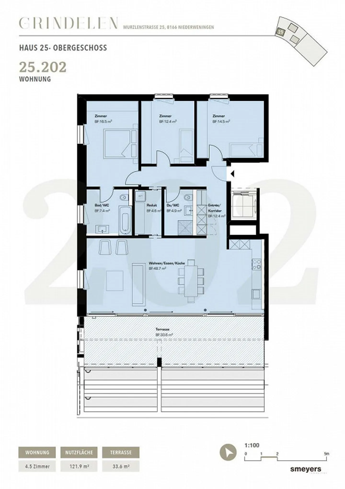 Modern, bright 4.5-room apartment with a large terrace - Photo 9 of 9