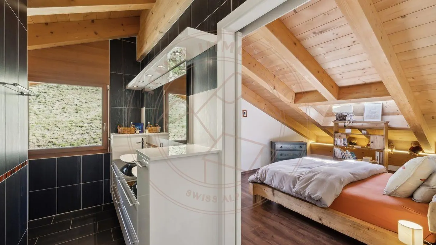 Wunderschöne 7,5-Zimmer-Duplexwohnung im obersten Stock mit Blick auf die Dents du Midi - Foto 9 von 13
