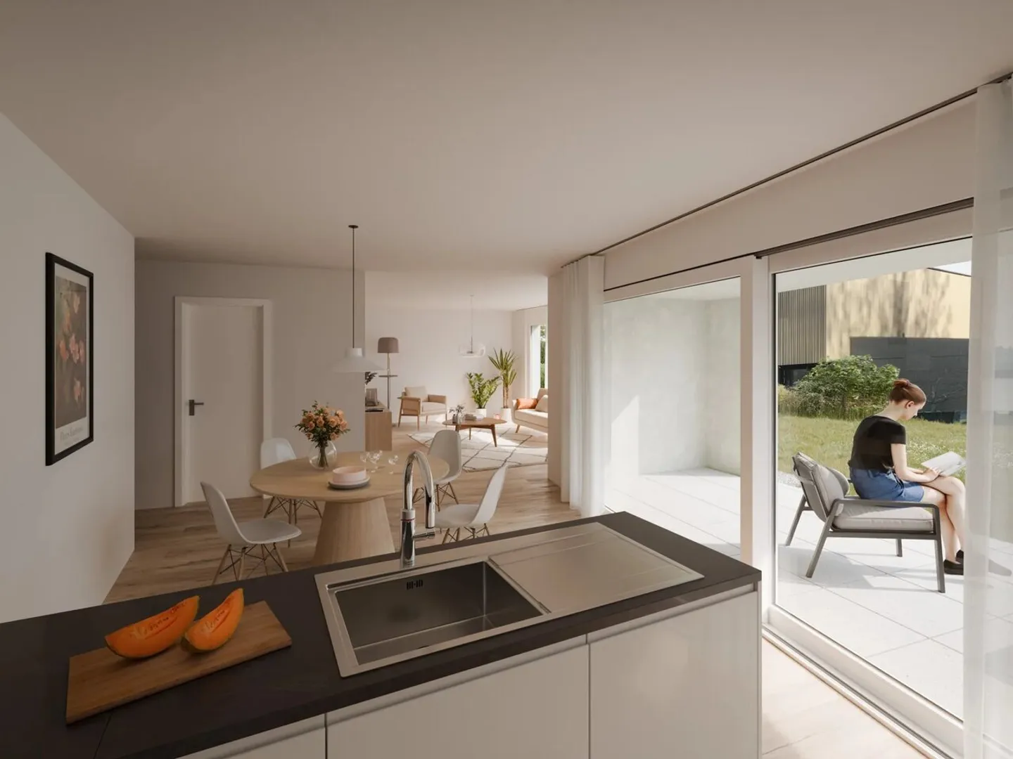 Les Capites - 5,5-Zimmer-Wohnung mit Garten - Foto 5 von 11