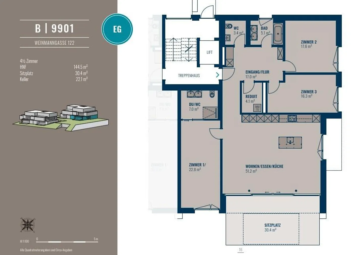 Appartamento moderno di 4,5 stanze con ampia terrazza in una posizione tranquilla - Foto 10 di 11