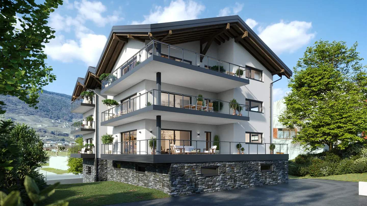 ZU VERKAUFEN PENTHOUSE 4.5 ZIMMER VON STANDING IN GRONE - Foto 2 von 5