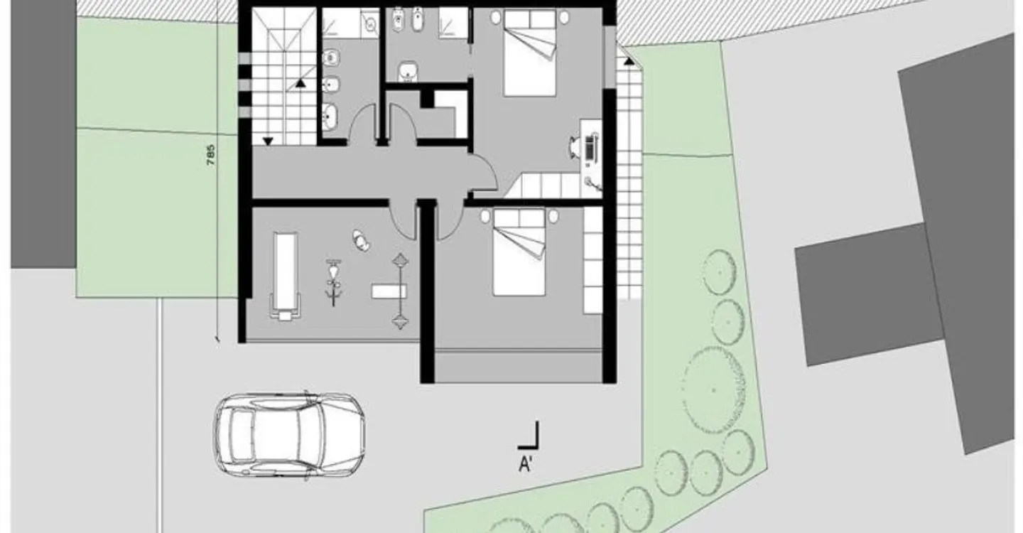 Bebaubares Grundstück R2 von 770 m², bestehendes Vorprojekt und rustikales Grotto - Foto 6 von 9