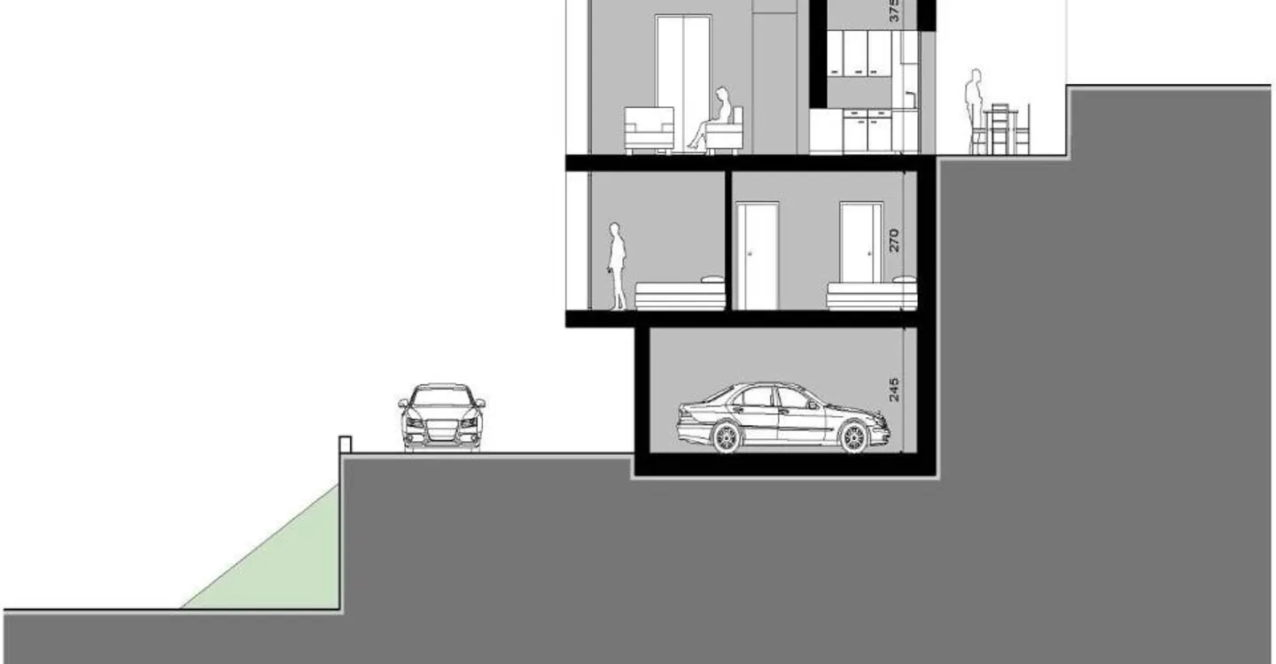 Bebaubares Grundstück R2 von 770 m², bestehendes Vorprojekt und rustikales Grotto - Foto 4 von 9