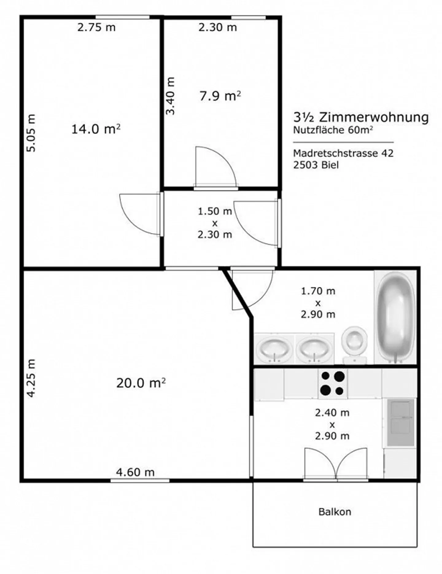 Appartement 3.5 pièces avec balcon - Photo 8 sur 8