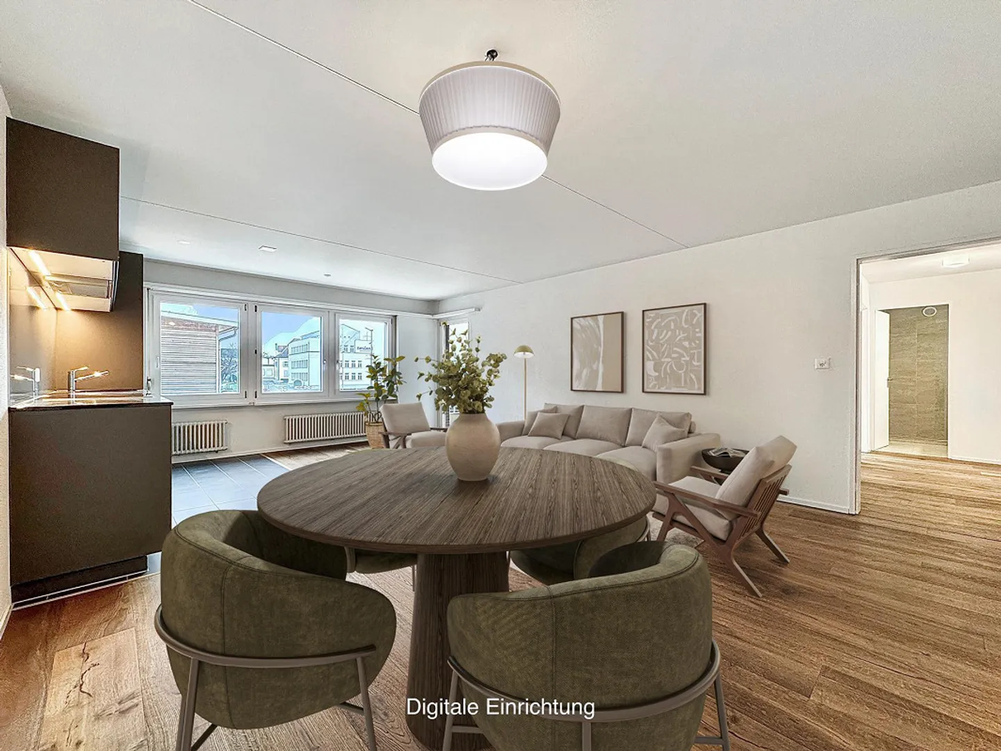 Kernsanierte 3½ Zimmerwohnung mit wunderschöner Bergsicht - Foto 1 von 12