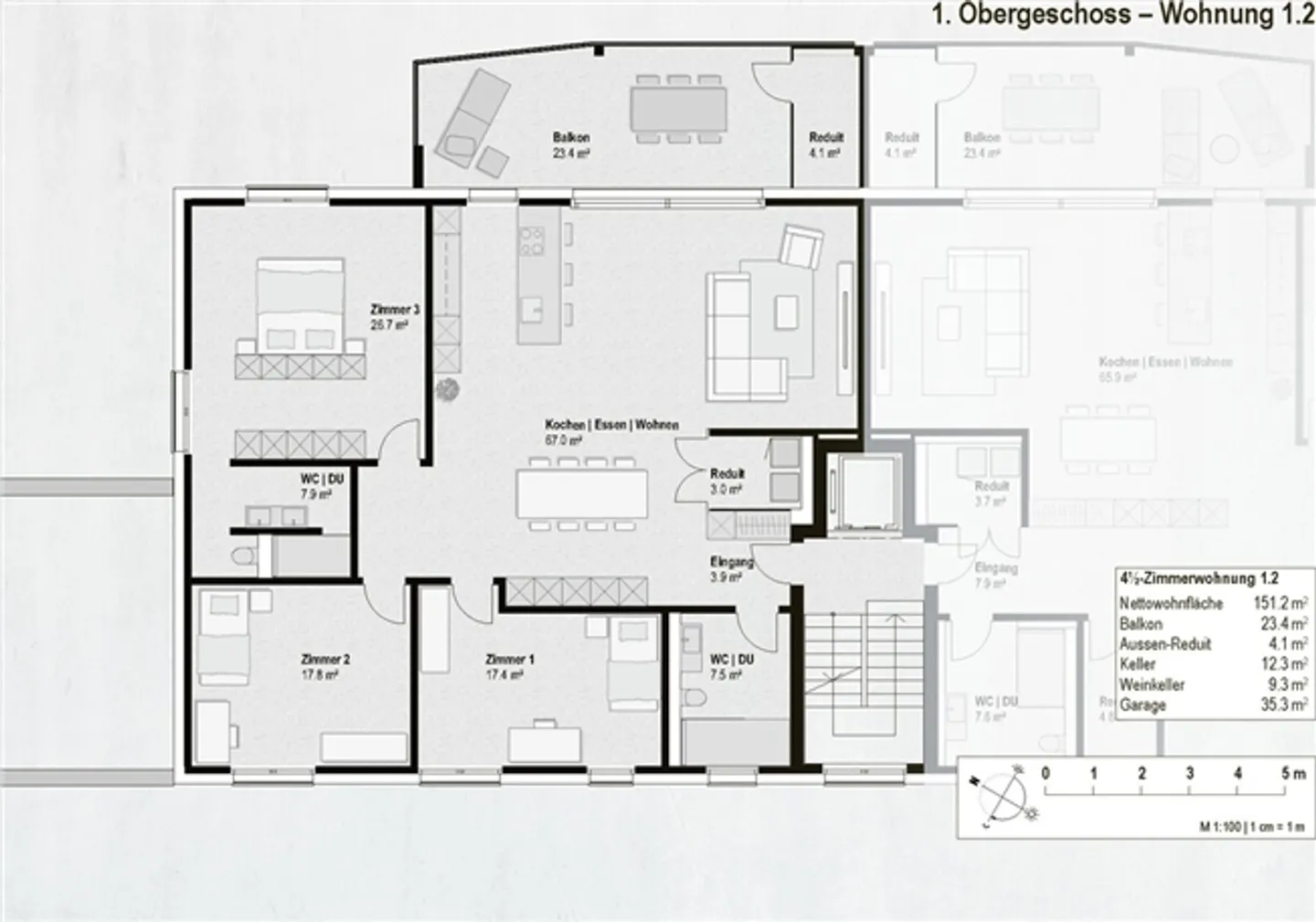 «Hochwertige 4½-Zimmer Eigentumswohnung mit grossem Balkon» - Foto 2 von 6