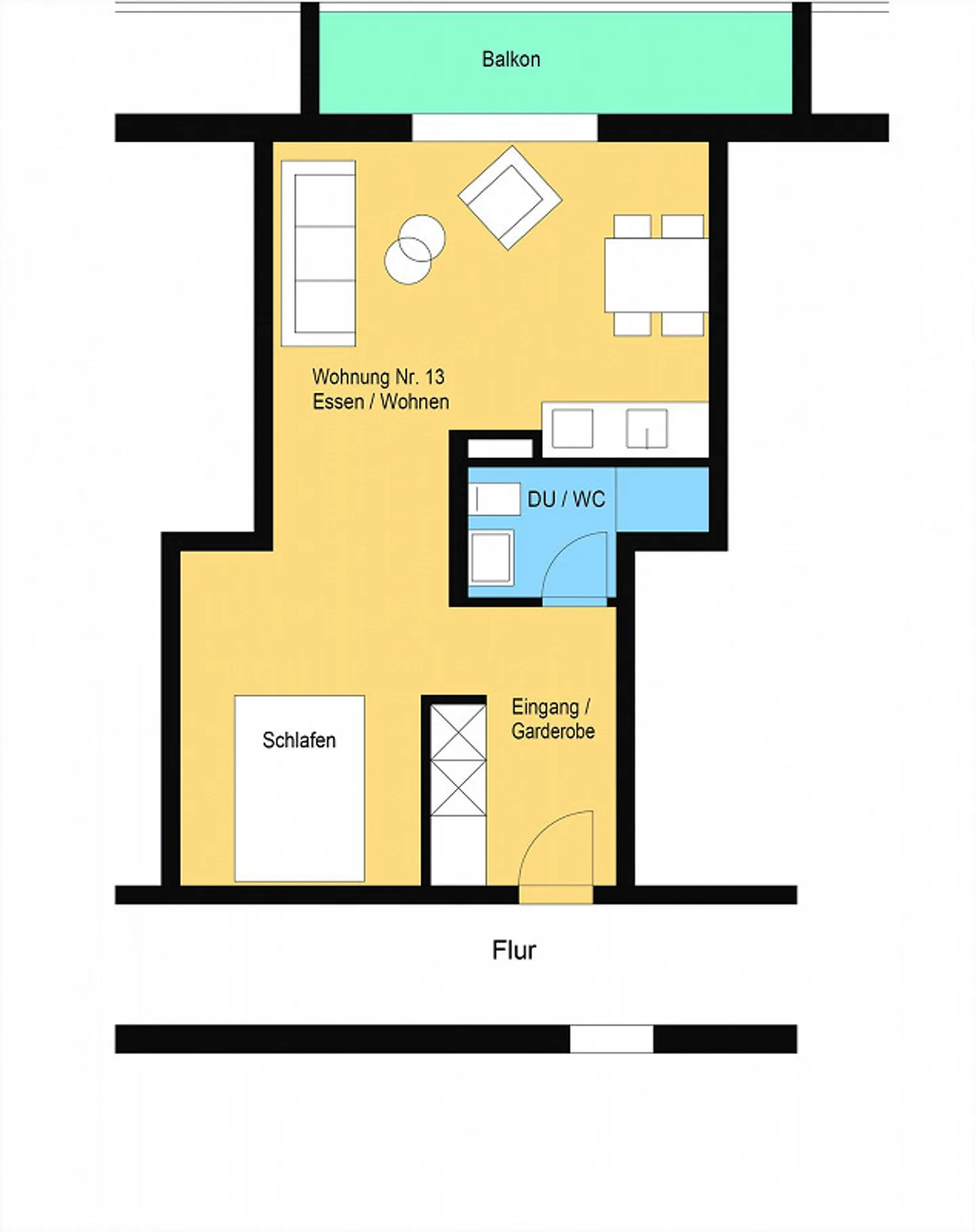 Charming 1.5 room apartment with balcony on the 2nd floor - Photo 8 of 8