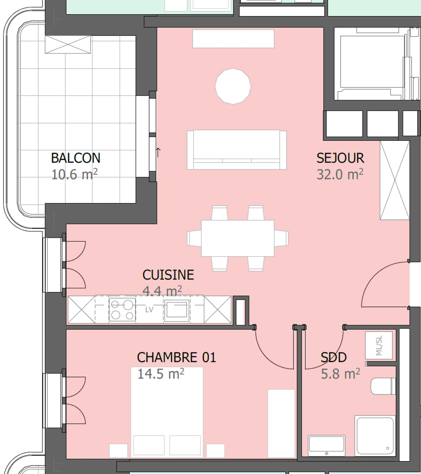 Prairie 5 - Appartement 2.5 pièces au 4ème étage - Photo 5 sur 8