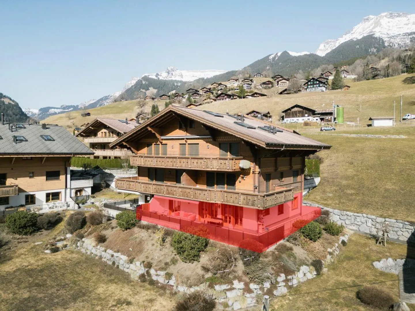 Appartement en terrasse avec vue sur la montagne - Appartement au premier étage de 4,5 pièces dans le Chalet Aquila - Photo 2 sur 20
