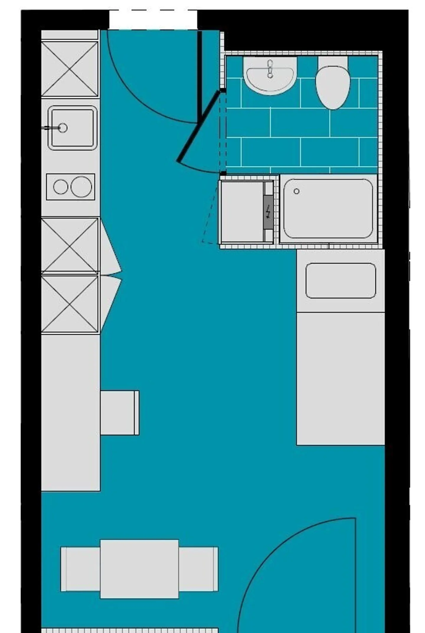 Studio in Studentenwohnheim, nahe dem Bahnhof Renens - Foto 6 von 7