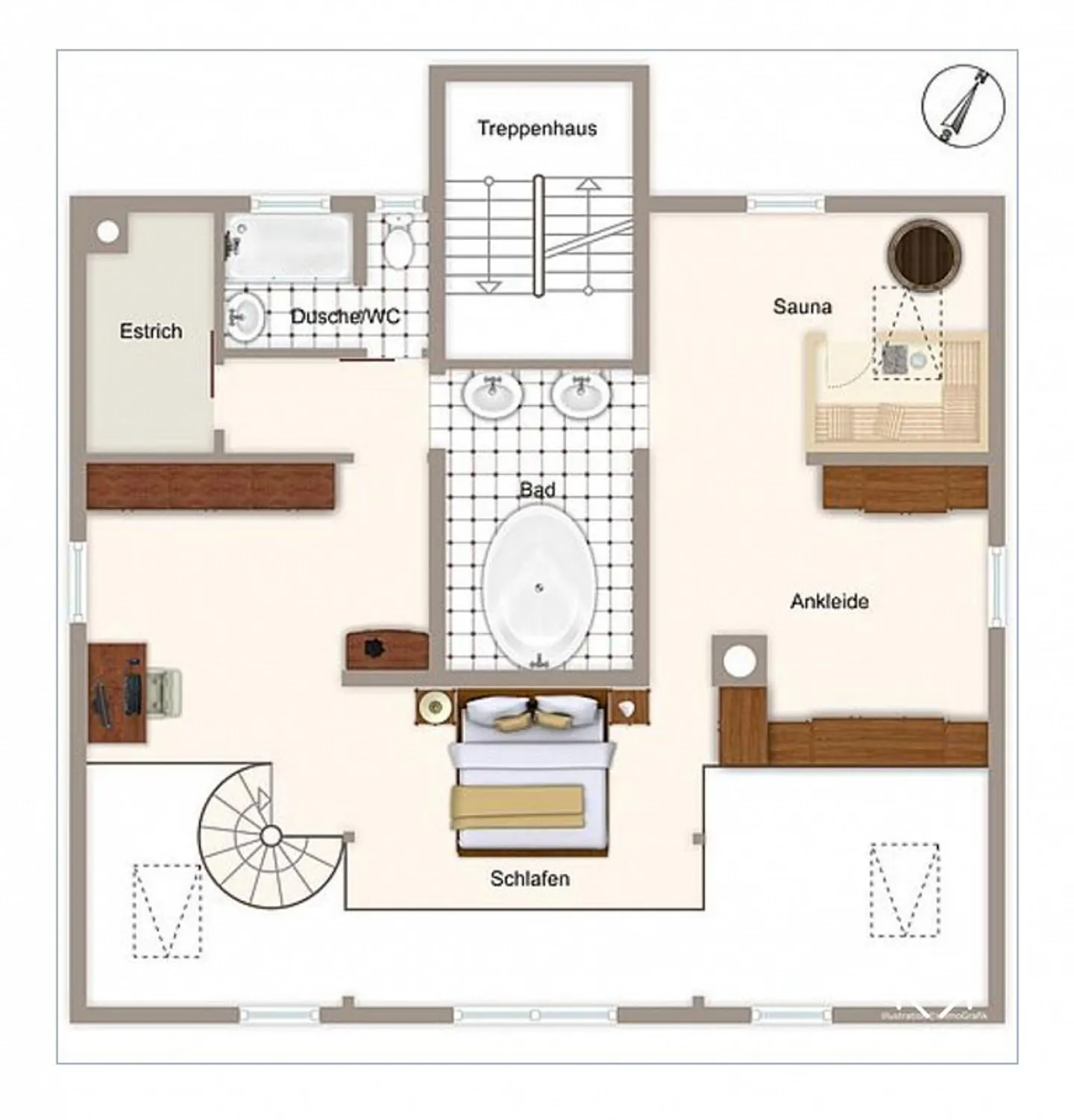 Einzigartiges Loft mit Garten in Abtwil - Foto 11 von 12